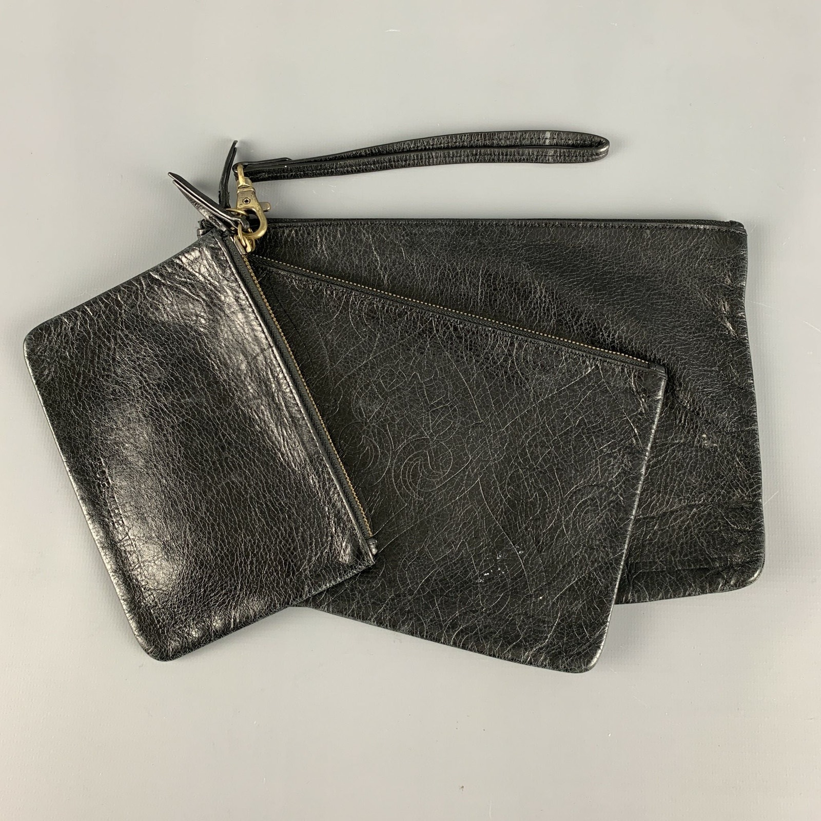 Hobo Black Leather Wristlet Handbag  Leather Goods